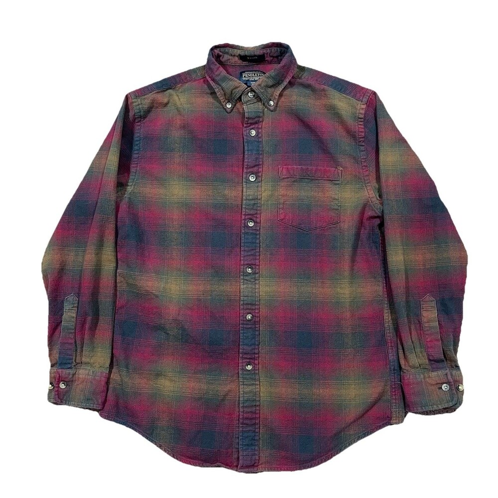 Pendleton Mason Plaid Button Down Shirt M Long Sleeve Casual